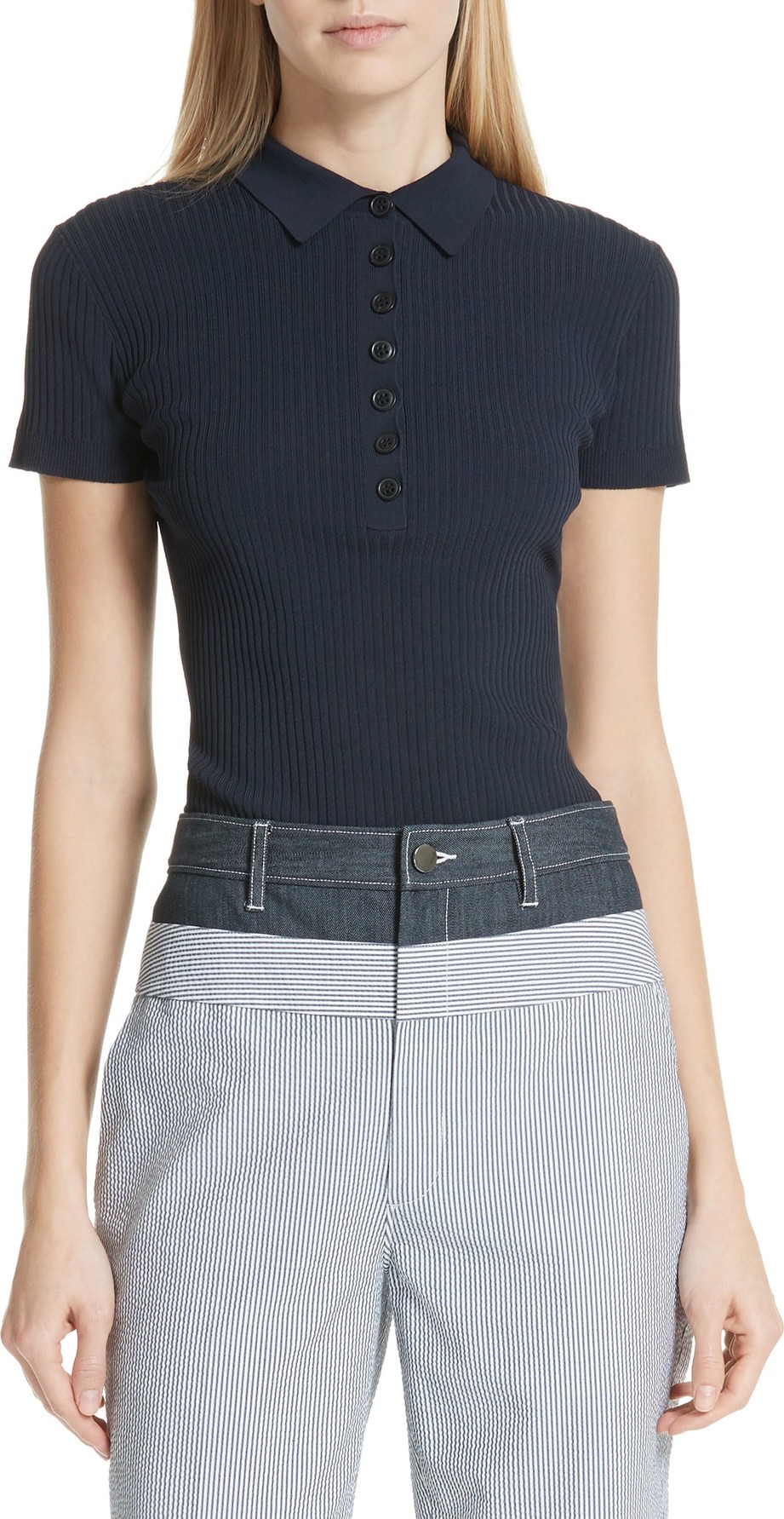 Jason Wu GREY Jason Wu Rib Knit Polo
