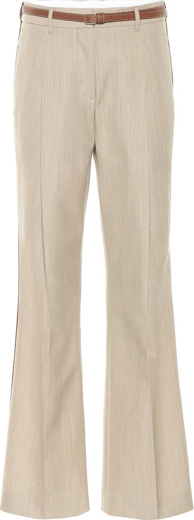 Burberry London England Leather-trimmed wool pants