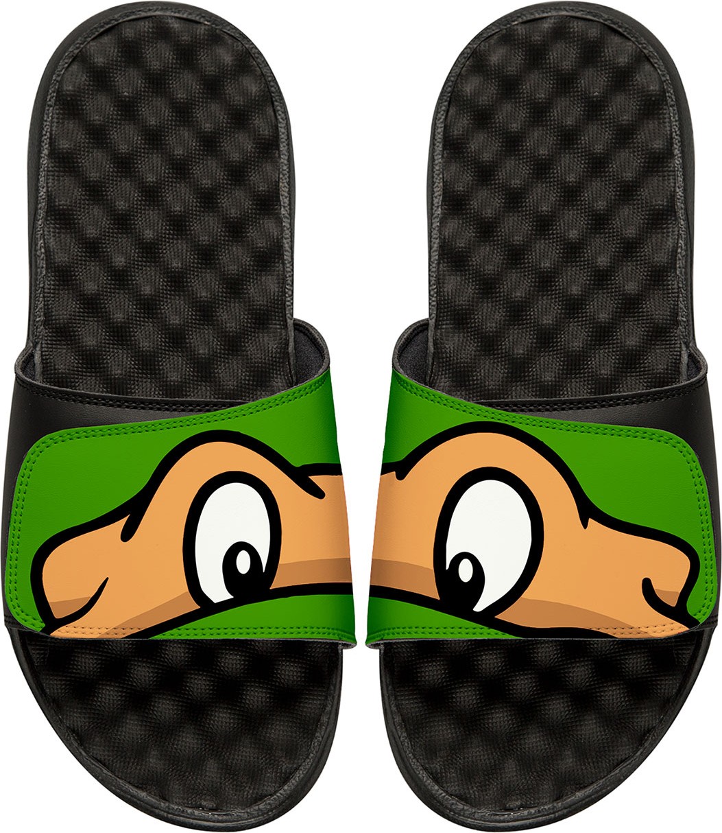ISlide Men's Teenage Mutant Ninja Turtles Michelangelo Slide Sandals, Black