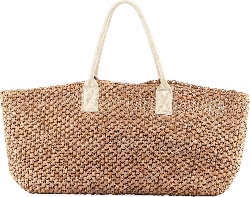 Flora Bella Manarola East-West Straw Beach Tote Bag