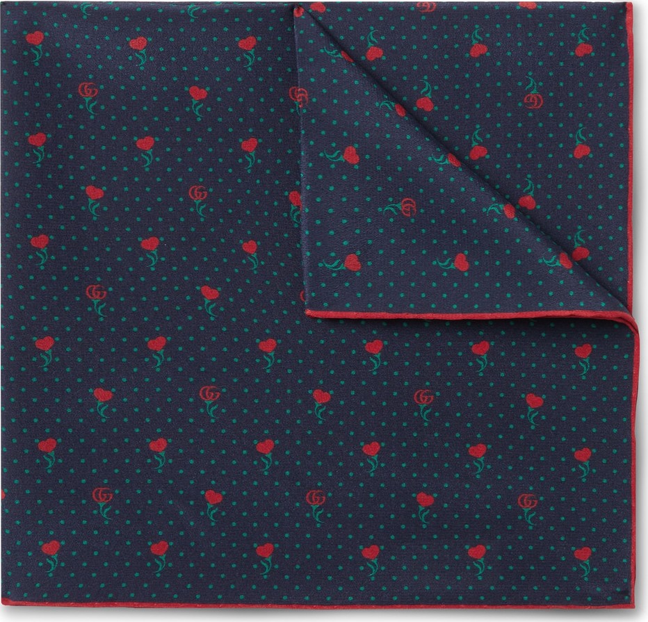 Gucci Printed Silk Pocket Square
