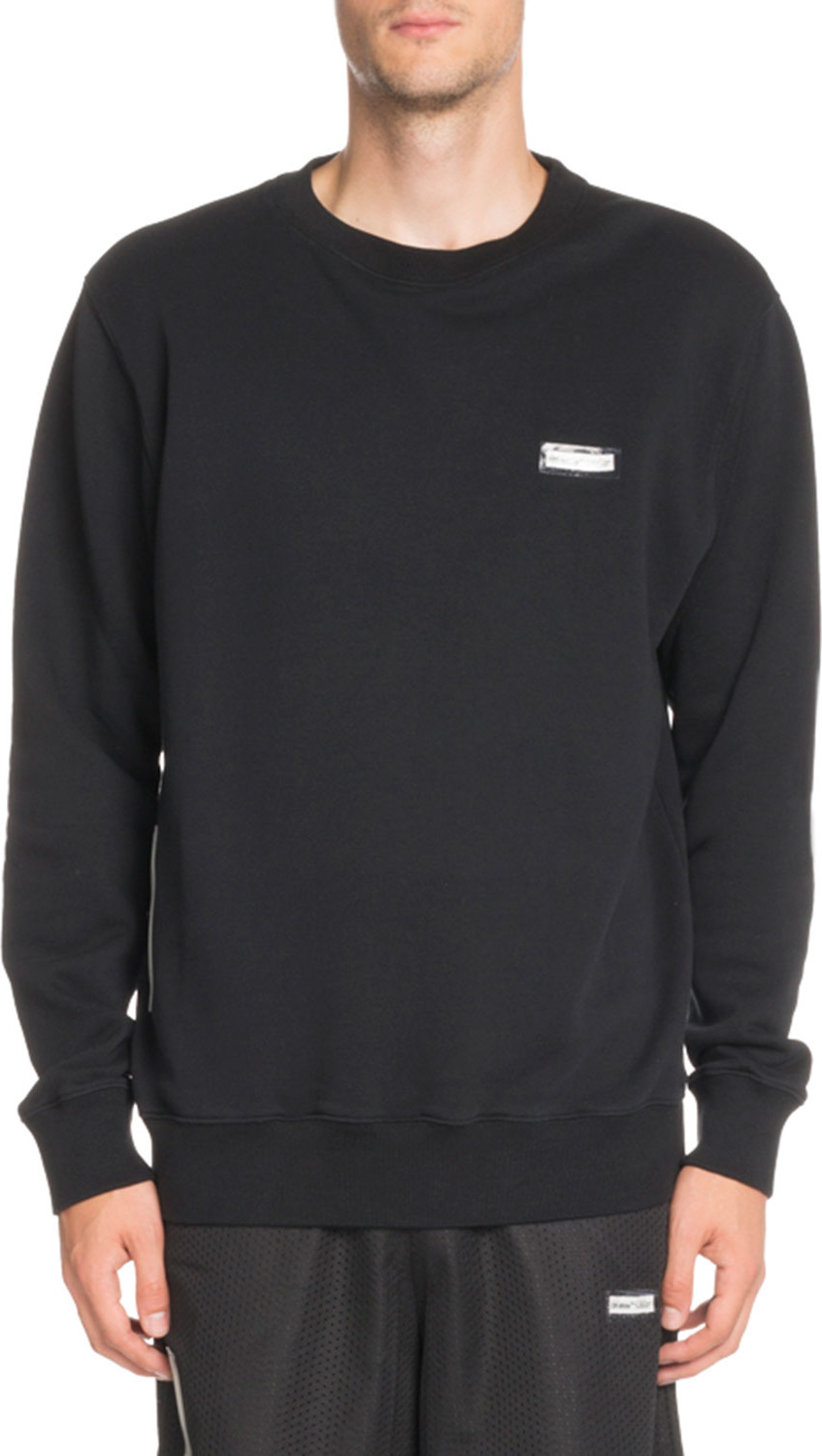 Off White Basic Crewneck Long-Sleeve Sweatshirt