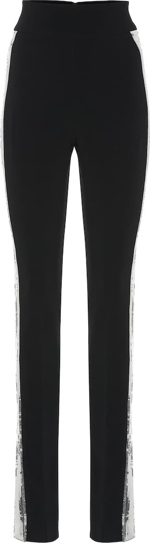 David Koma Sequined high-rise skinny pants