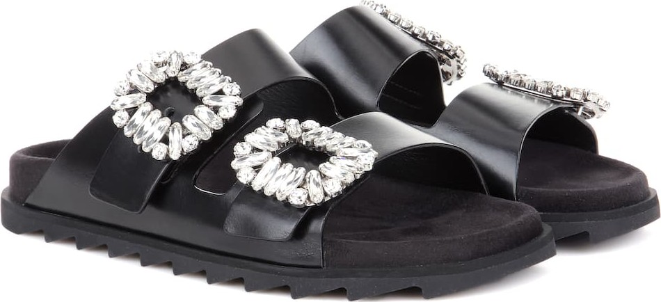 Roger Vivier Slidy Viv leather sandals