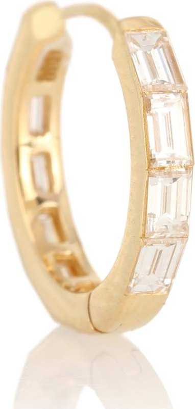 Maria Tash Invisible Baguette 18kt gold single earring with diamonds