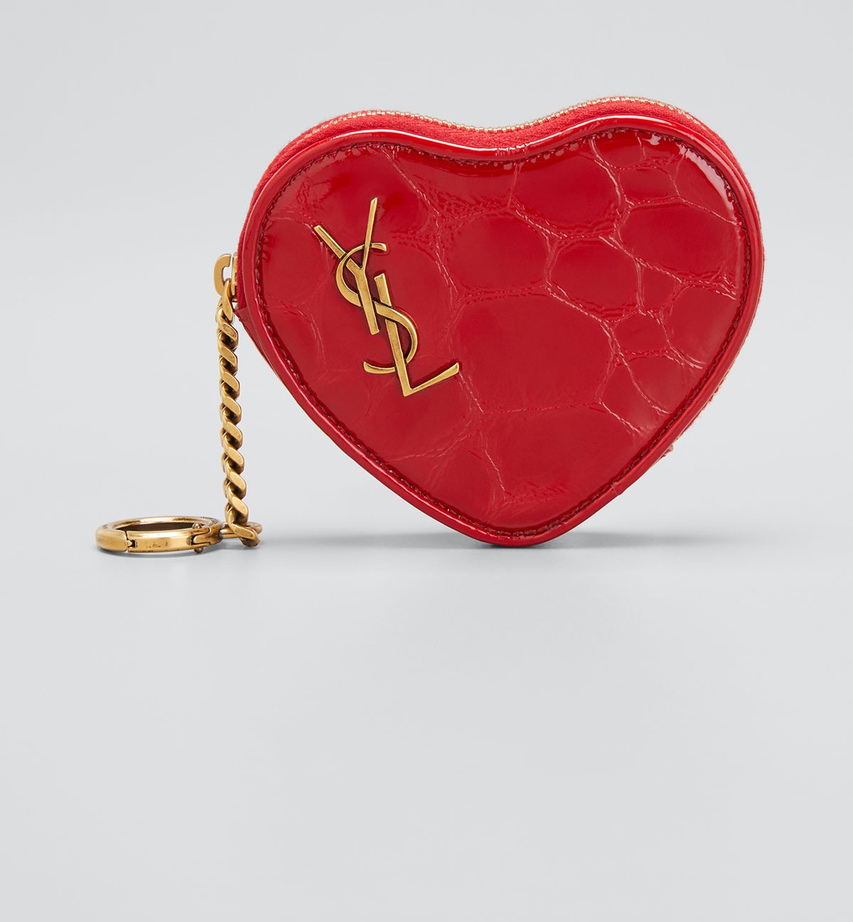 Saint Laurent Heart Shaped YSL Zip Pouch Wristlet