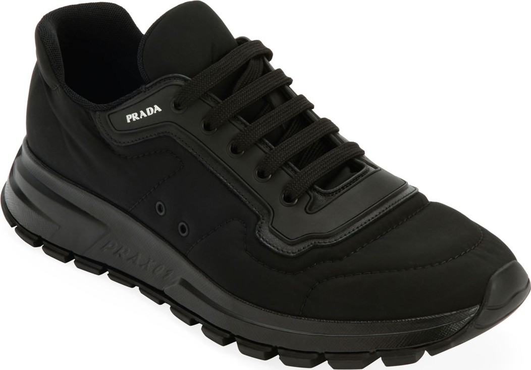 Prada Men's Gabardine Soft Low-Top Sneakers