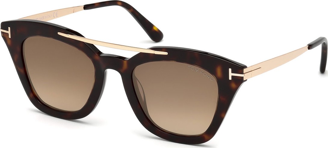 TOM FORD Anna Square Acetate/Metal Sunglasses