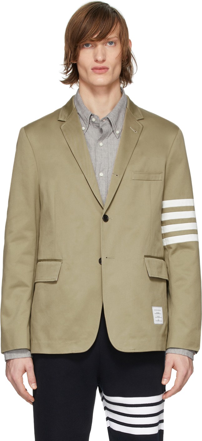 Thom Browne Beige Deconstructed 4-Bar Blazer