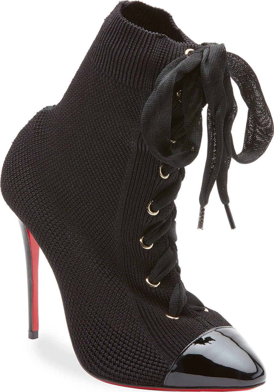 Christian Louboutin Frenchie Lace-Up Red Sole Booties