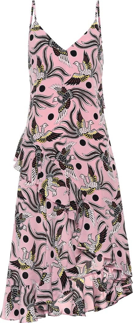 KENZO Printed silk slip dress