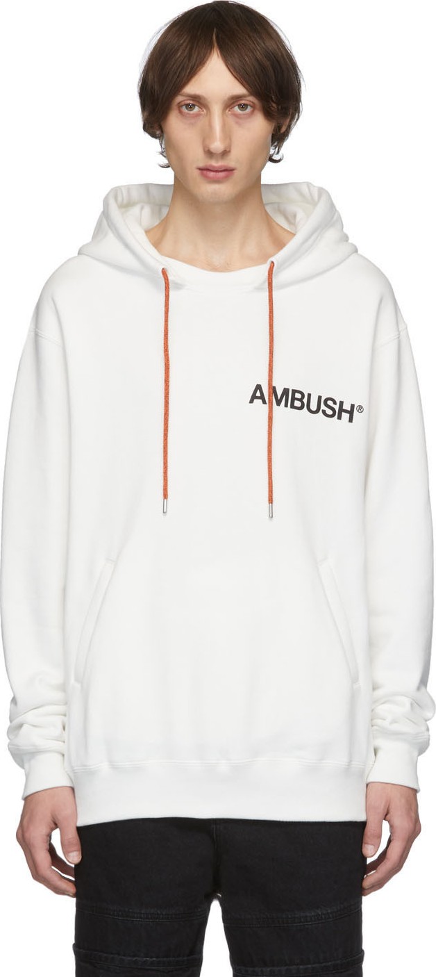 Ambush SSENSE Exclusive White Logo Hoodie