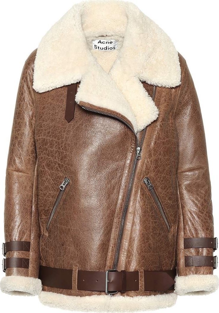 Acne Studios Shearling-trimmed leather jacket