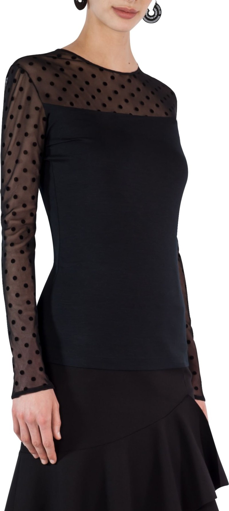 Akris Punto Tulle Polka Dot Top