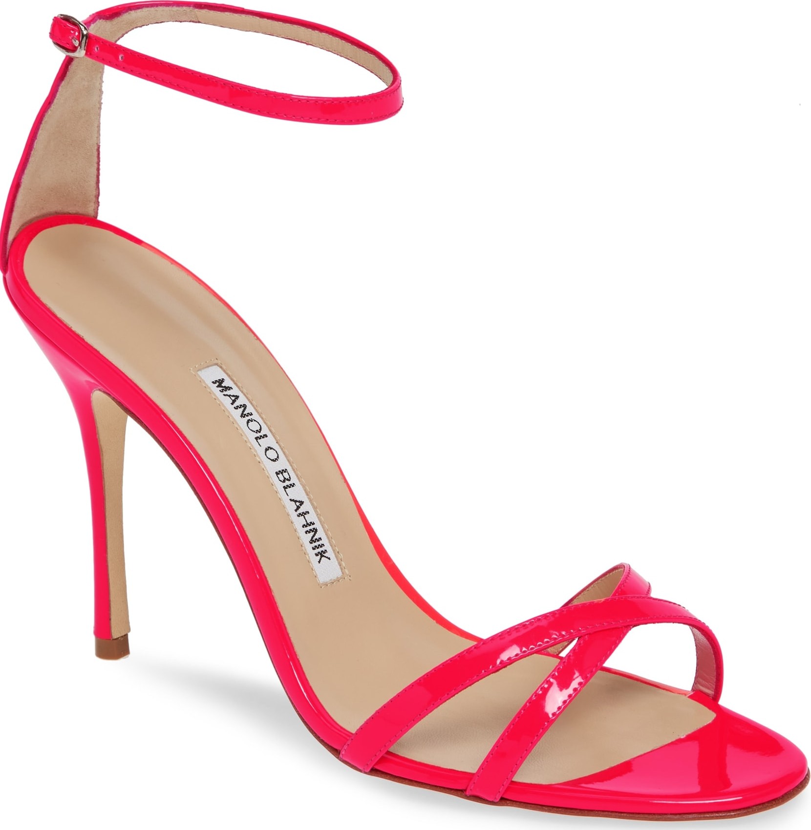 Manolo Blahnik Paloma Neon Ankle Strap Sandal