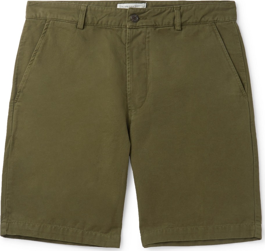 Universal Works Slim-Fit Garment-Dyed Cotton-Canvas Shorts