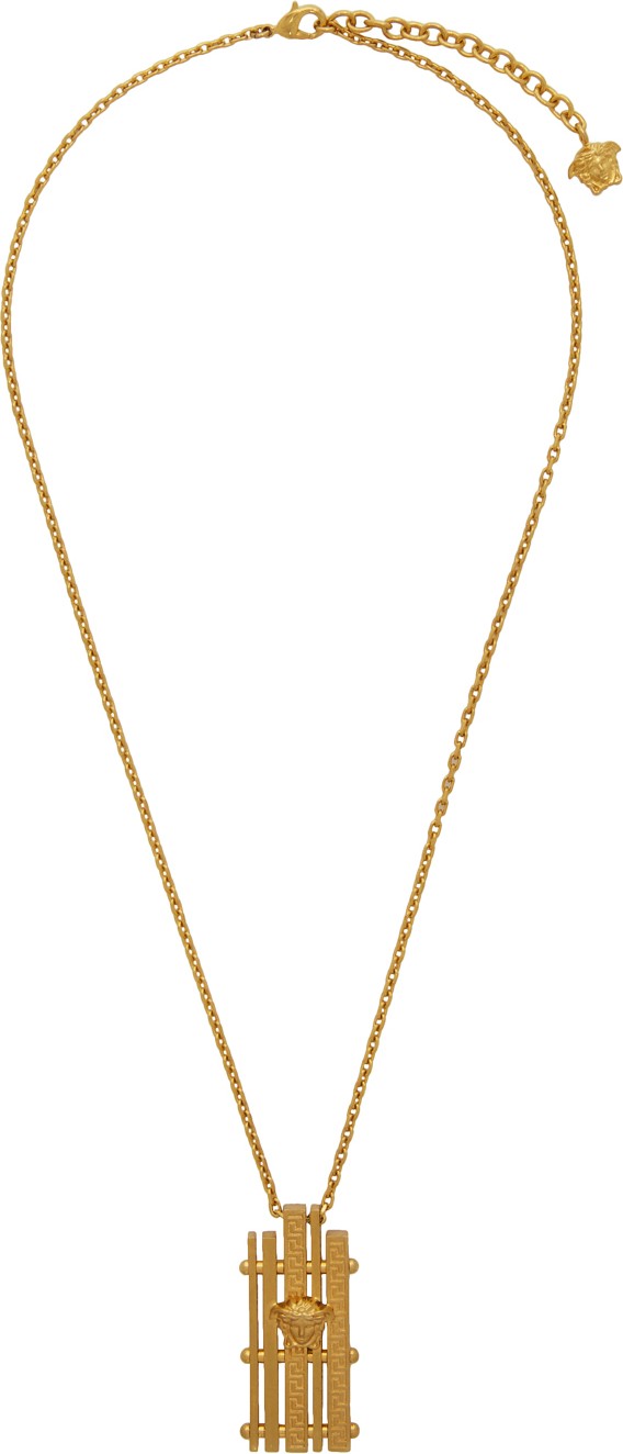 Versace SSENSE Exclusive Gold Medusa Greek Necklace Versace SSENSE Exclusive Gold Medusa Greek Necklace