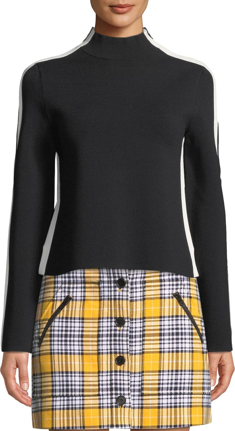 Veronica Beard Retha Striped Sporty Pullover Sweater