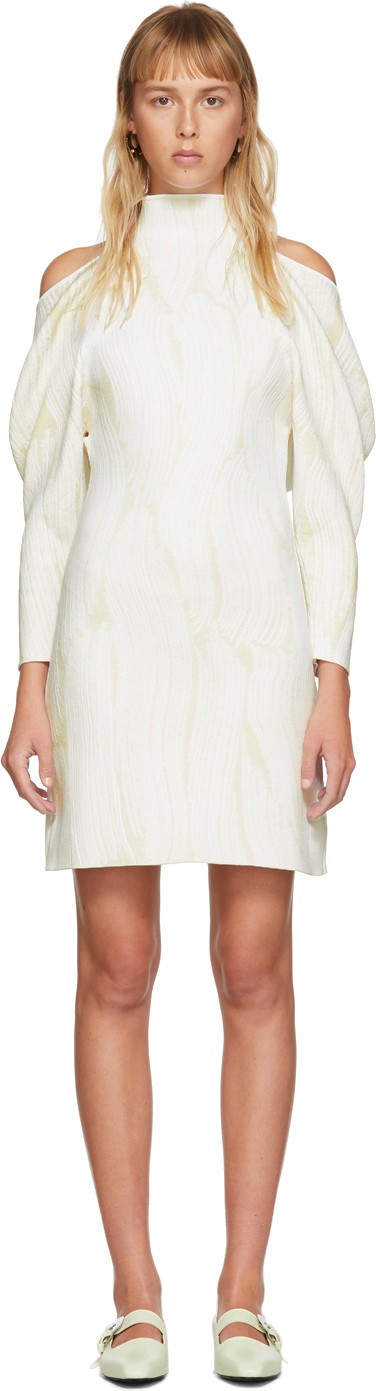 Proenza Schouler Off-White Jacquard Knit Short Dress