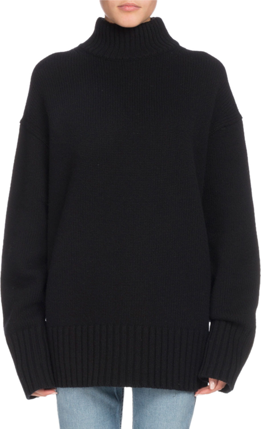 Proenza Schouler Turtleneck Long-Sleeve Wool-Cashmere Oversized Sweater