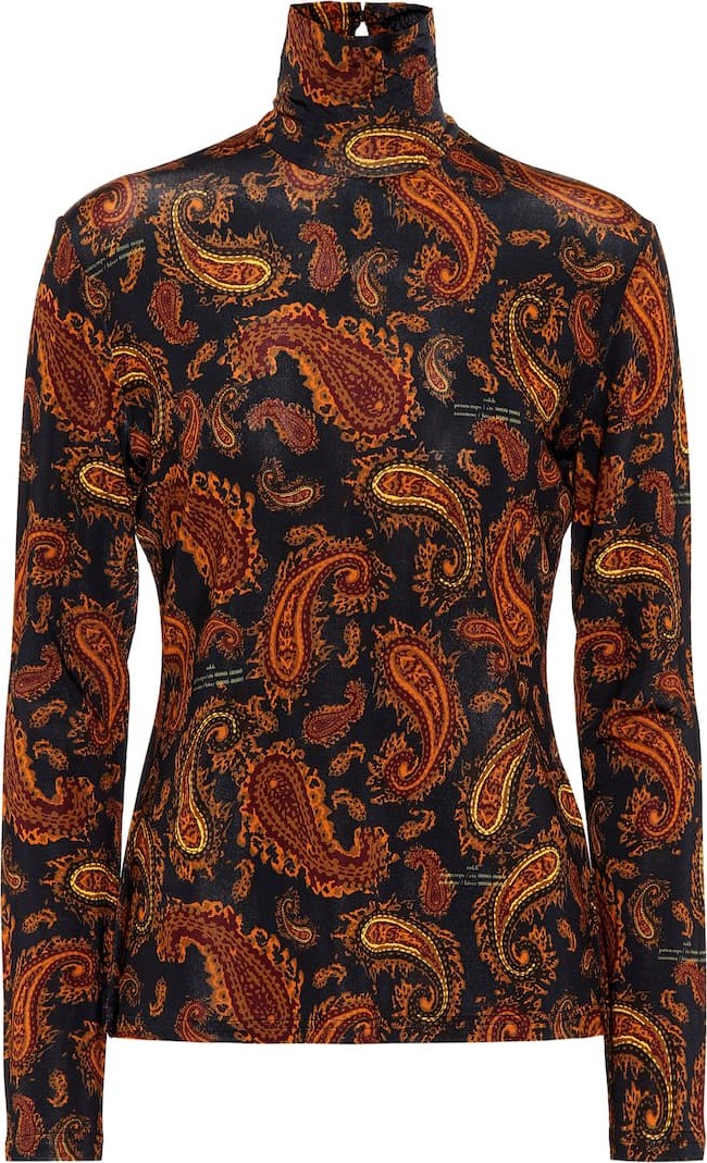 Rokh Paisley-print turtleneck top