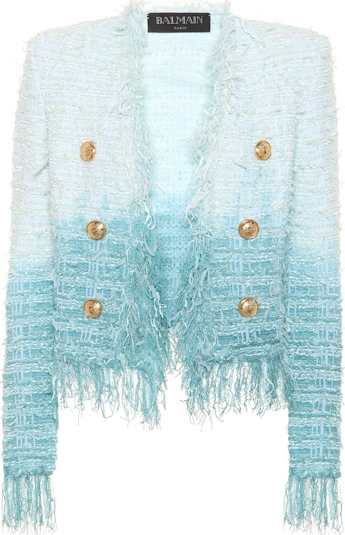 Balmain Fringed tweed jacket