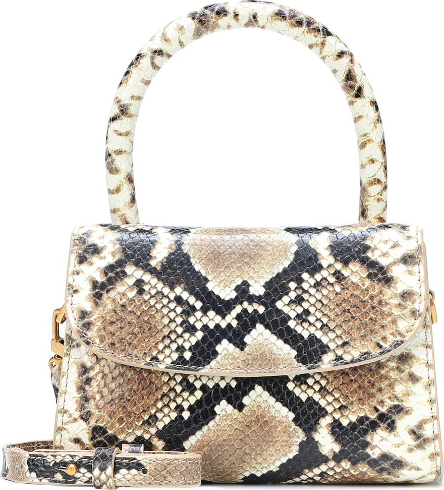 By Far Mini snakeskin printed tote