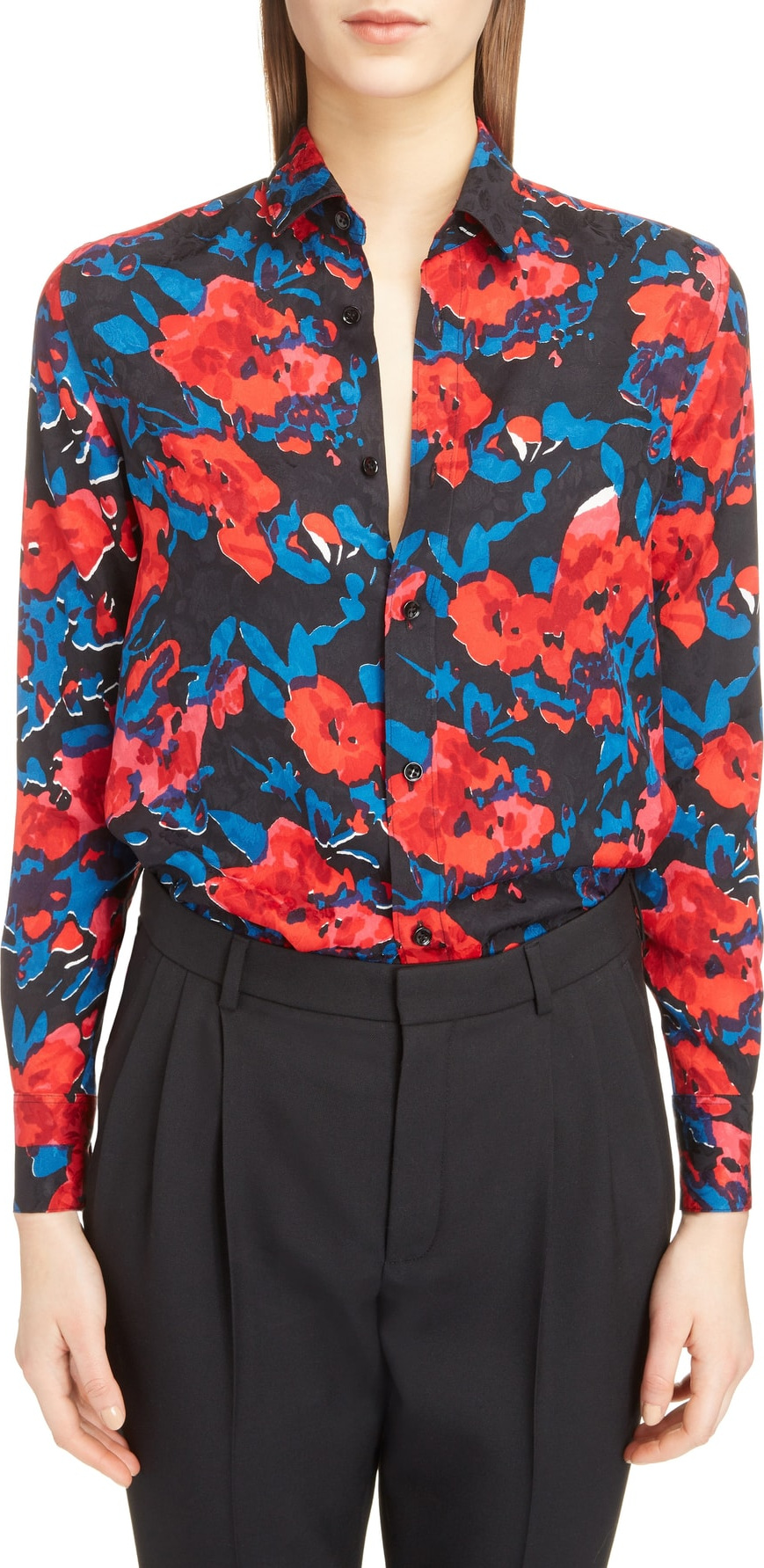 Saint Laurent Floral Jacquard Shirt