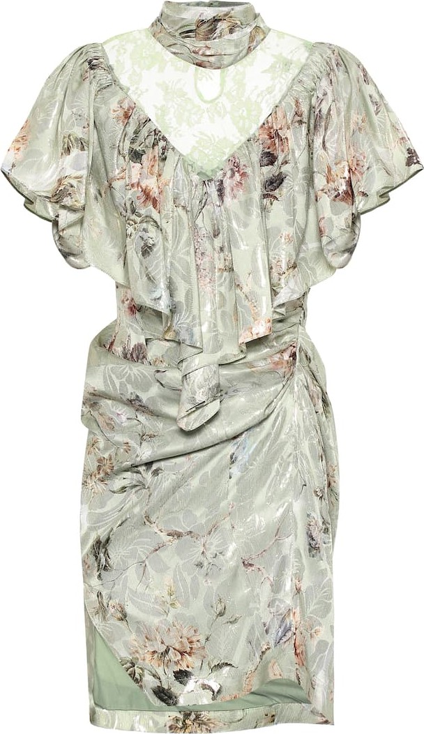 Preen Bee silk-blend lamé minidress