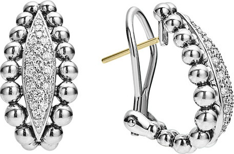 LAGOS 22mm Caviar Spark Diamond Huggie Hoop Earrings