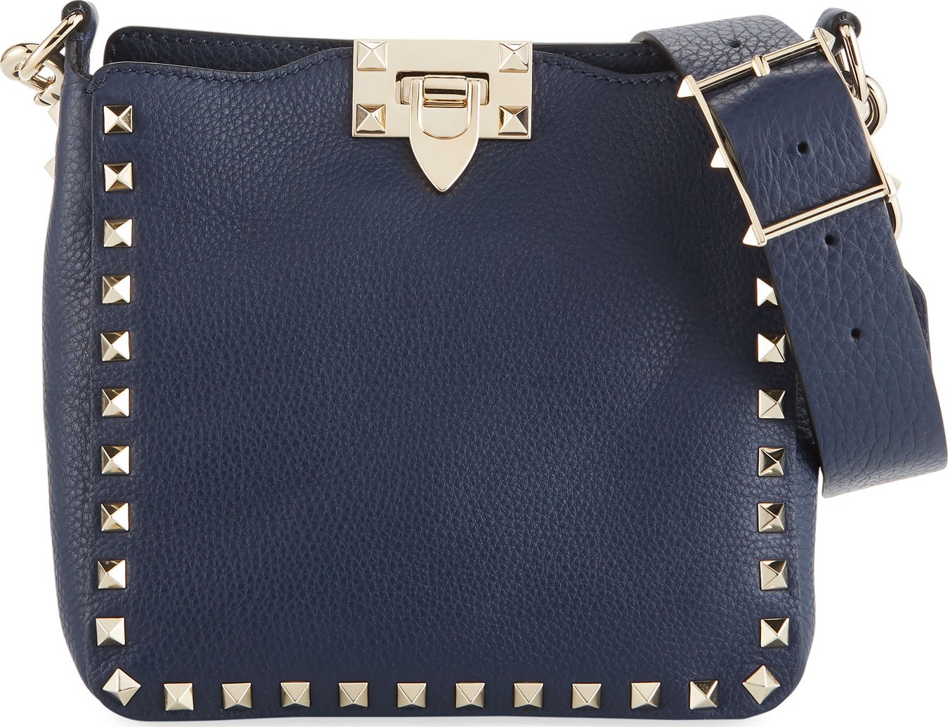Valentino Rockstud Mini Vitello Stampa Leather Hobo Bag