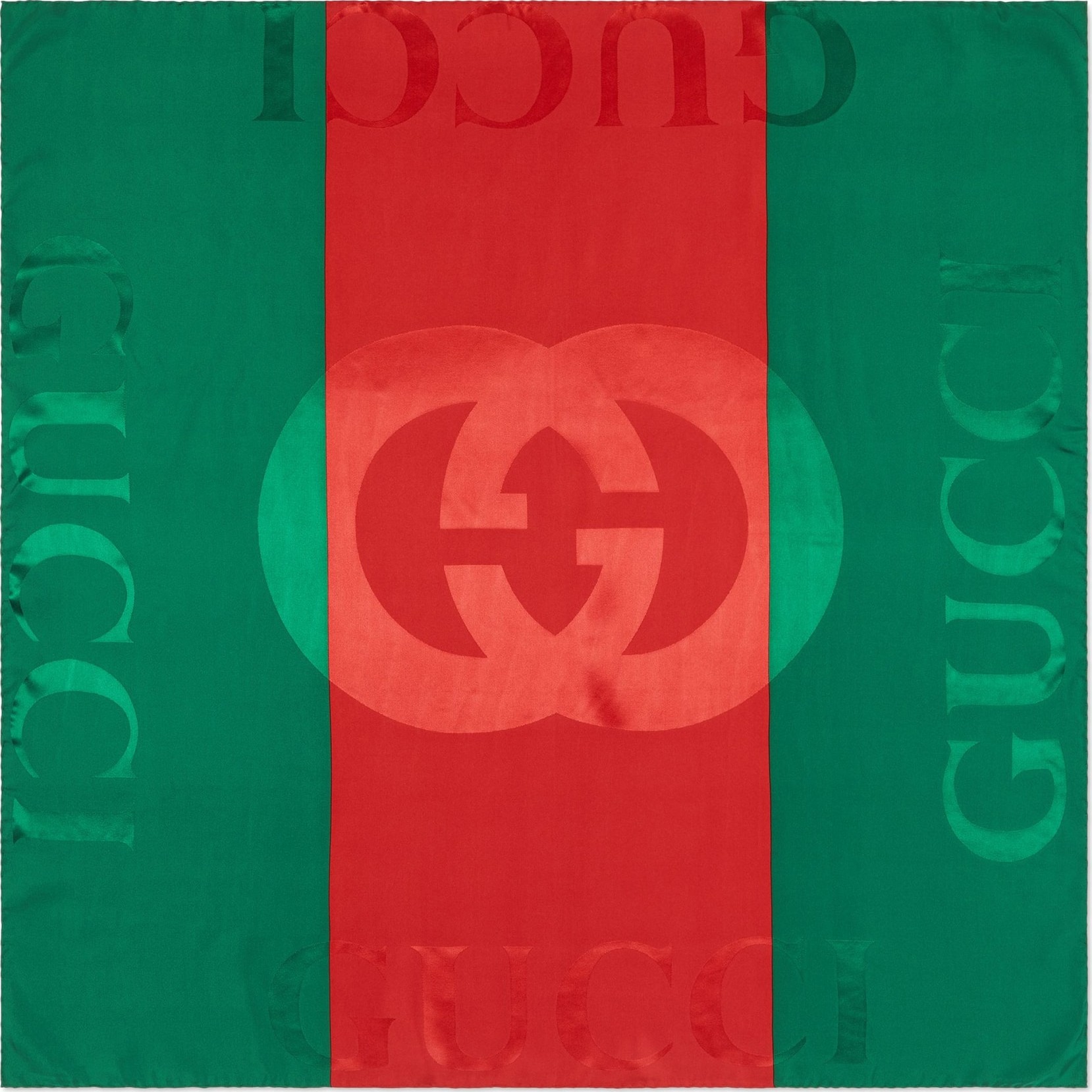 Gucci Web Print Jacquard Silk Twill Scarf