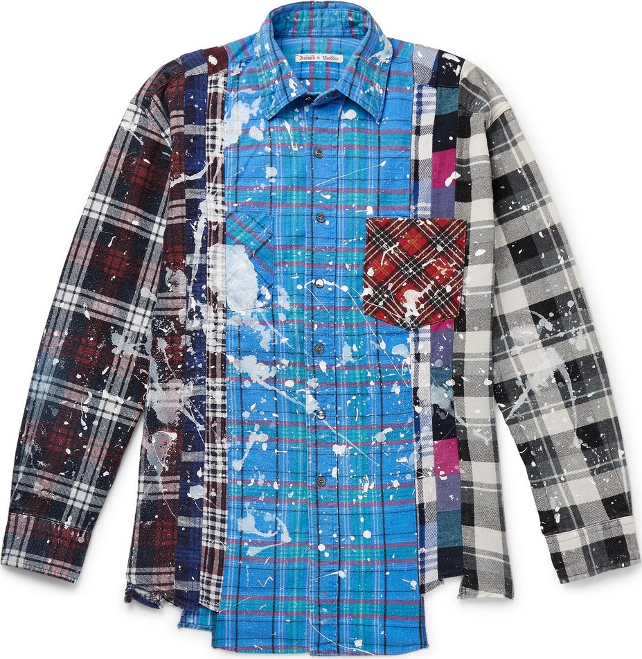 Needles Paint-Splattered Checked Cotton-Flannel Shirt
