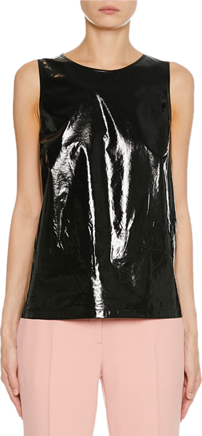 Nº21 Glossy Jewel-Neck Tank Top