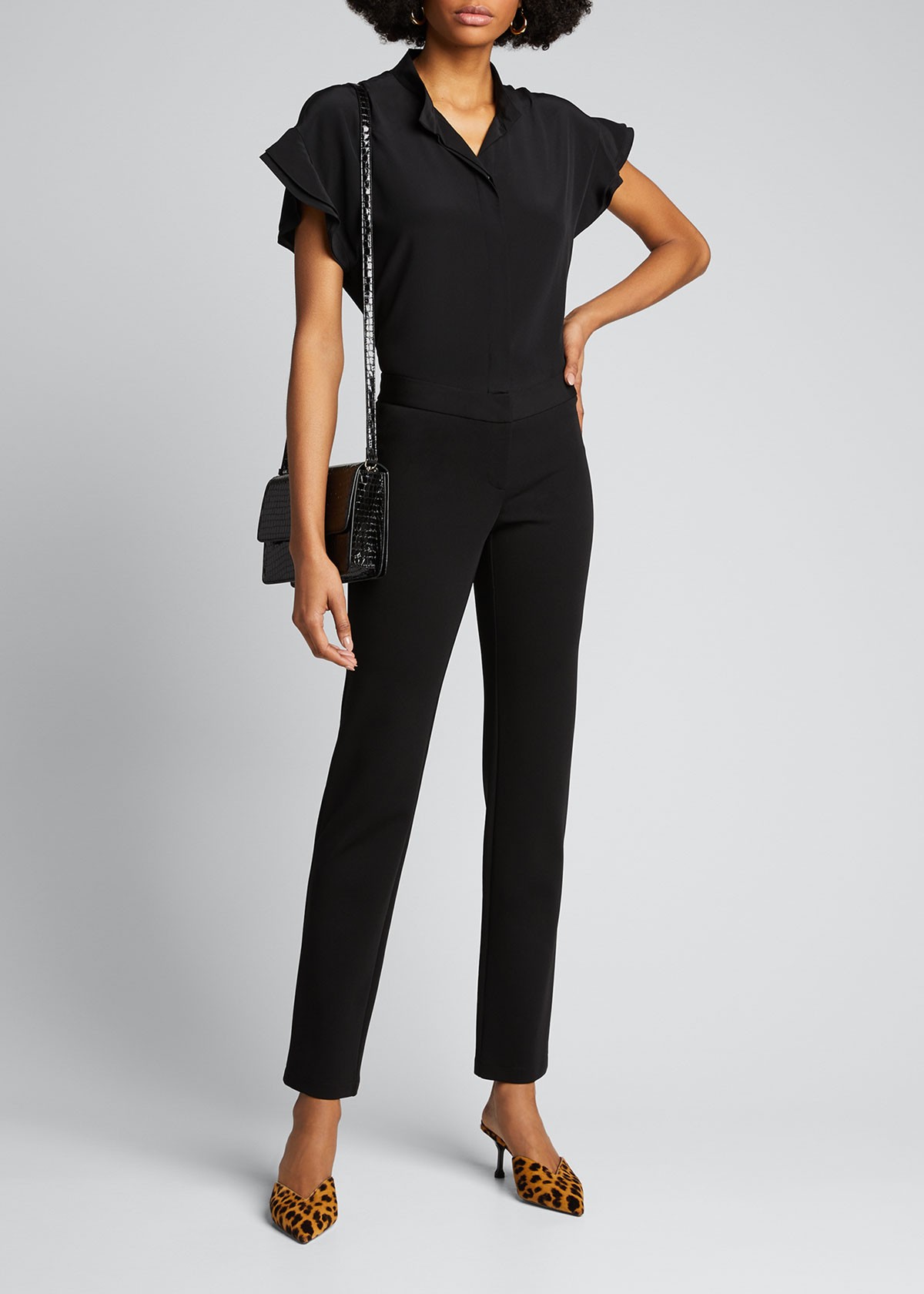 Lafayette 148 New York Waldorf Secco Stretch Straight-Leg Pants