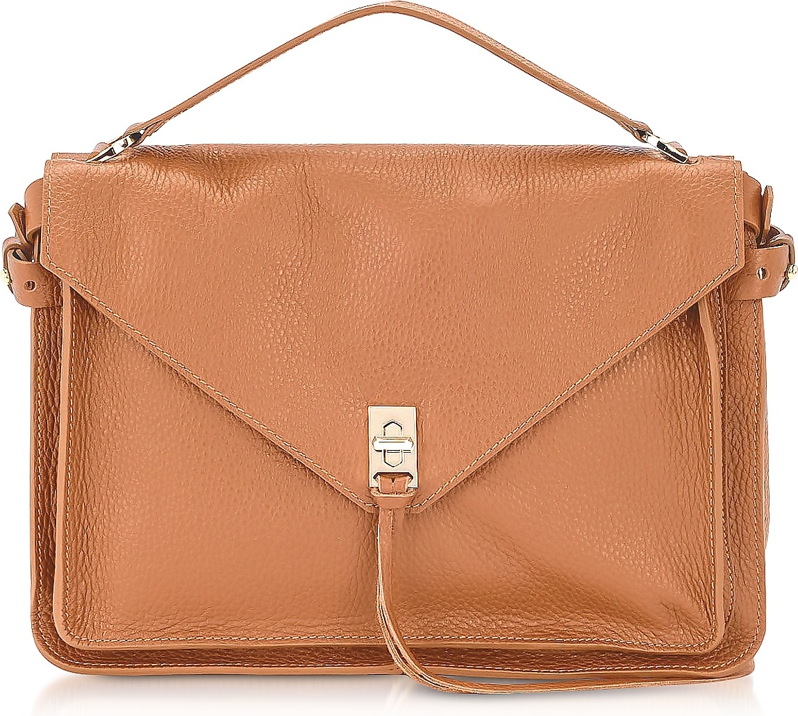 Rebecca Minkoff Cognac Embossed Leather Darren Messenger Bag