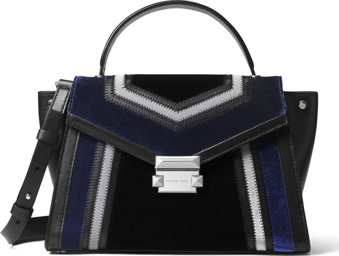 MICHAEL MICHAEL KORS Whitney Medium Colorblock Velvet Satchel Bag
