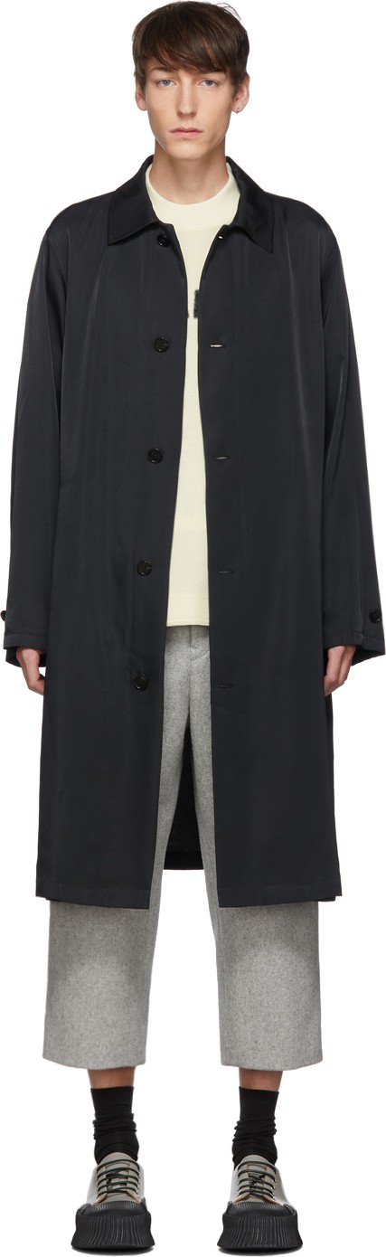 Jil Sander Black Tipton Logo Coat