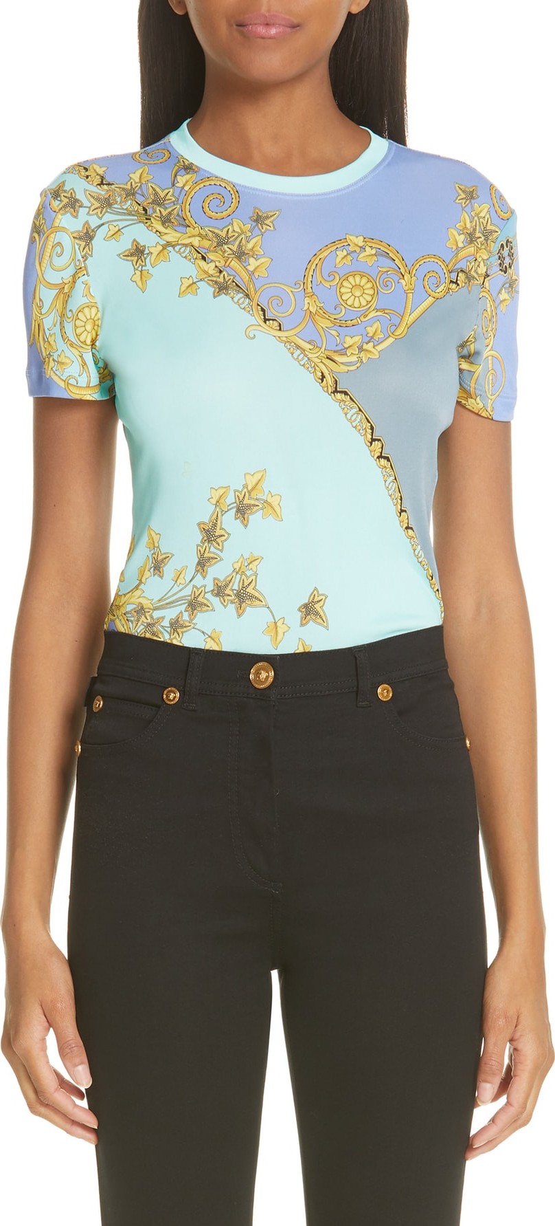 Versace Collection Barocco & Eyeshadow Print Tee