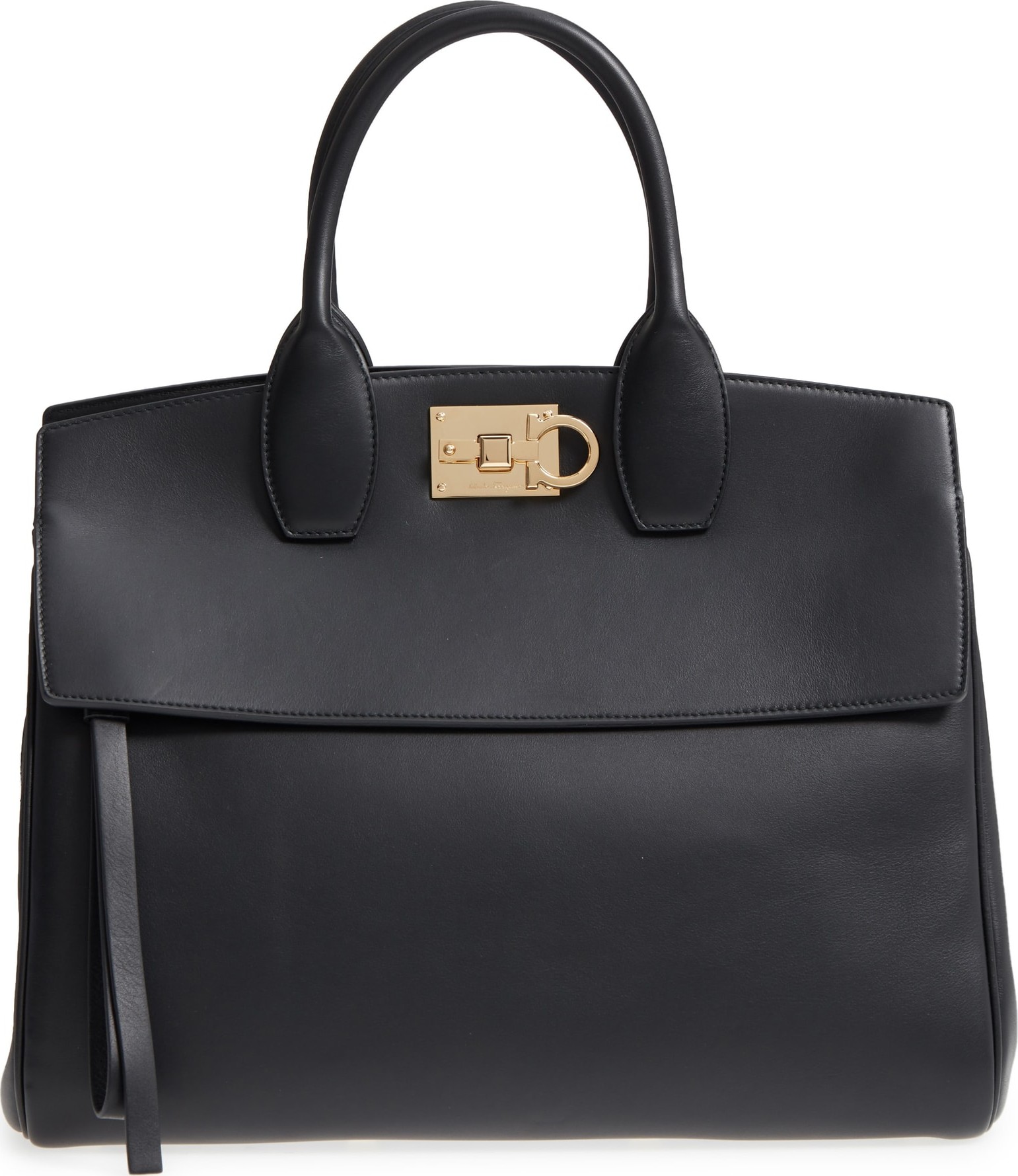 Salvatore Ferragamo Studio Calfskin Leather Top Handle Tote