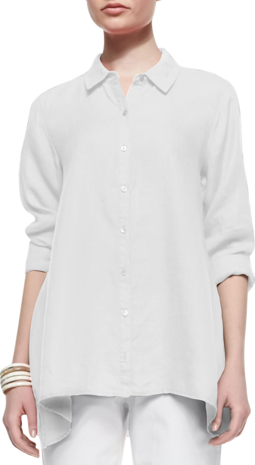 Eileen Fisher Handkerchief Linen Boxy Shirt