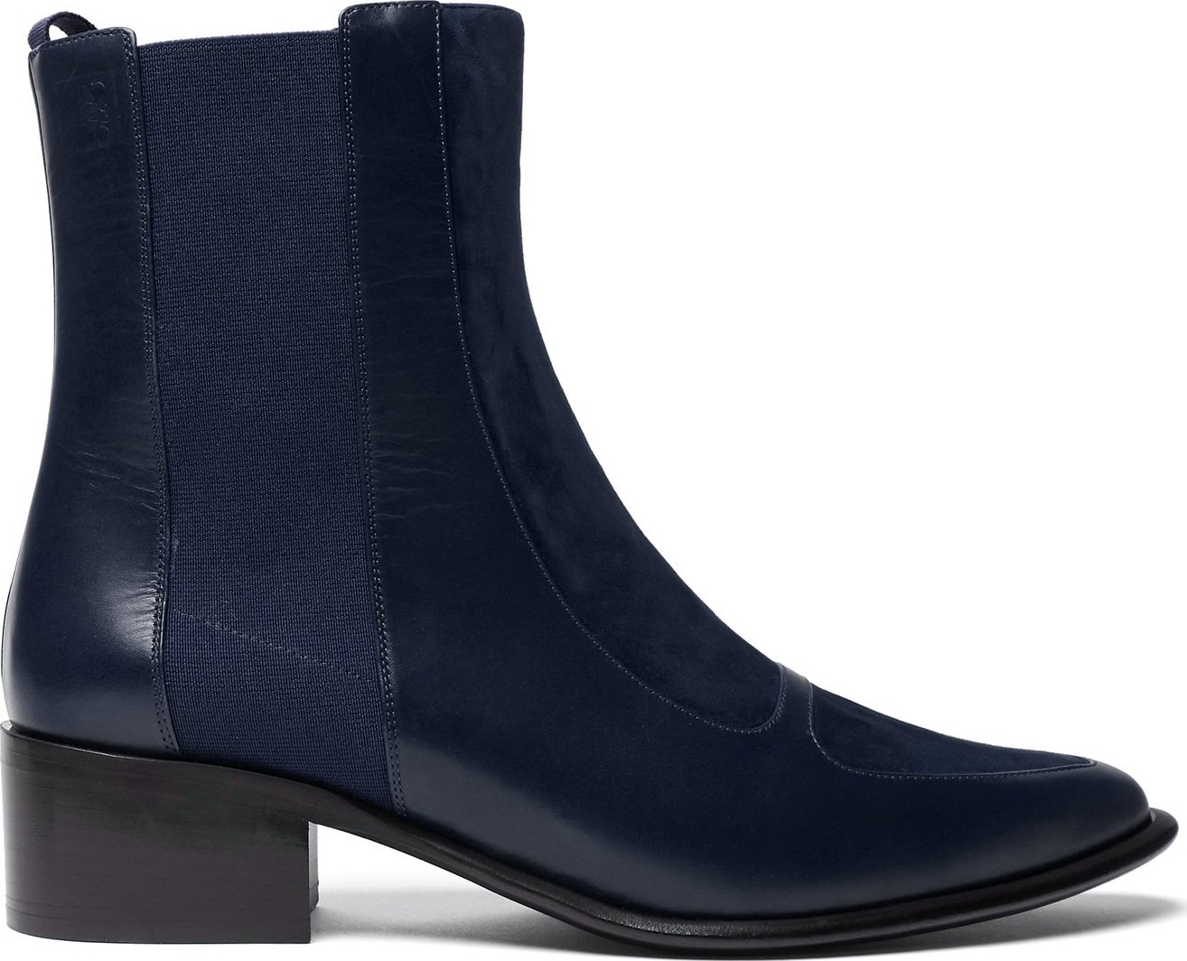 LOEWE Point-toe suede and leather chelsea boots