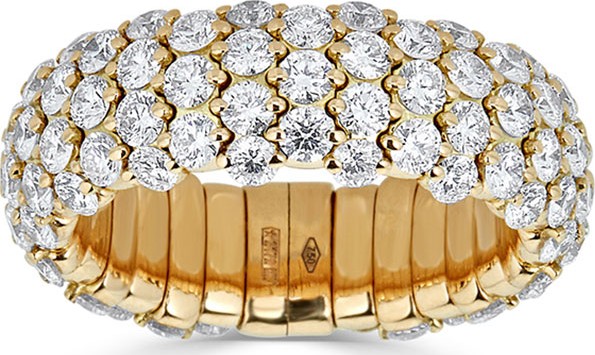 ZYDO 18k Gold & Diamond Stretch Ring, 3.83tcw, Size 6.75