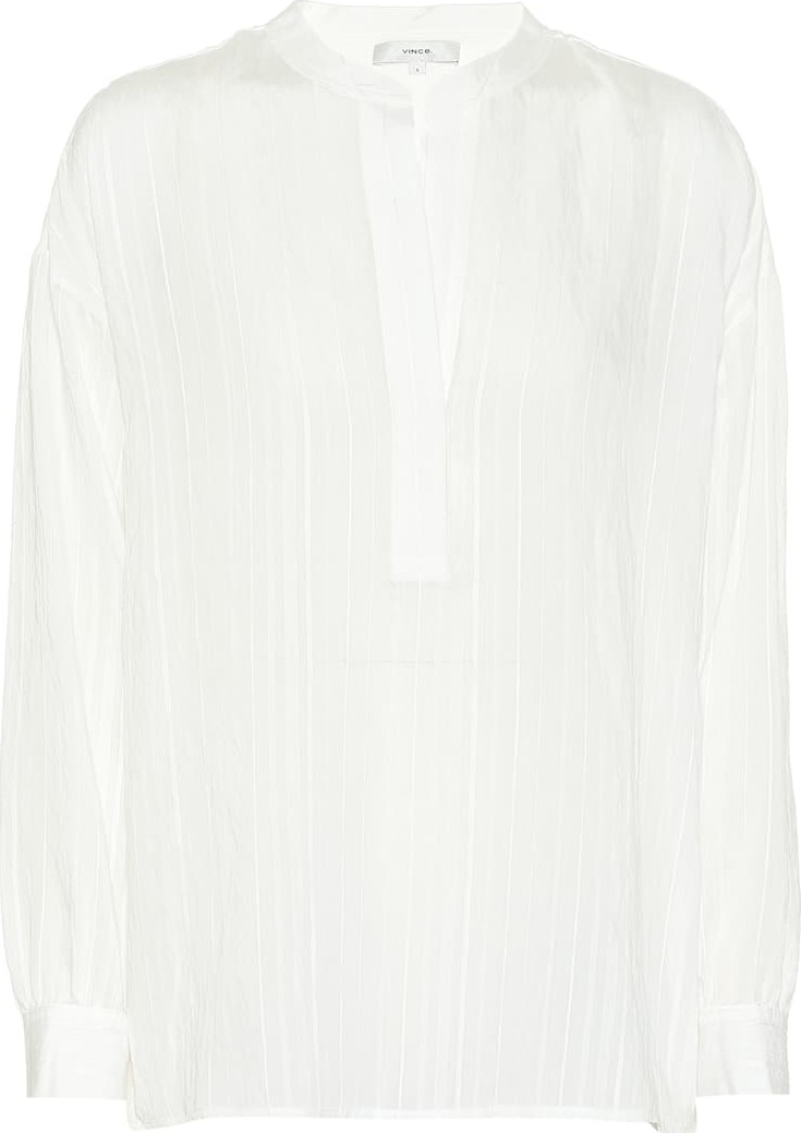Vince Drapey Stripe jacquard blouse