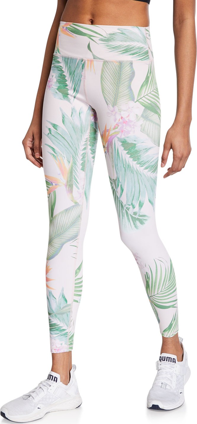 Spiritual Gangster Tropical Leaf-Print Perfect High-Waist Leggings