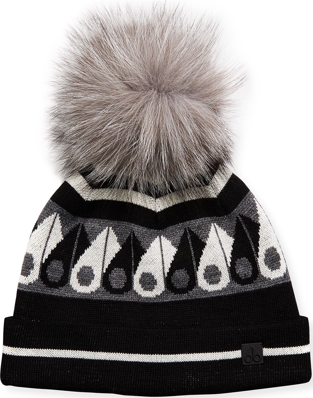 Moose Knuckles Moose Canuk Beanie Hat w/ Fur Pompom