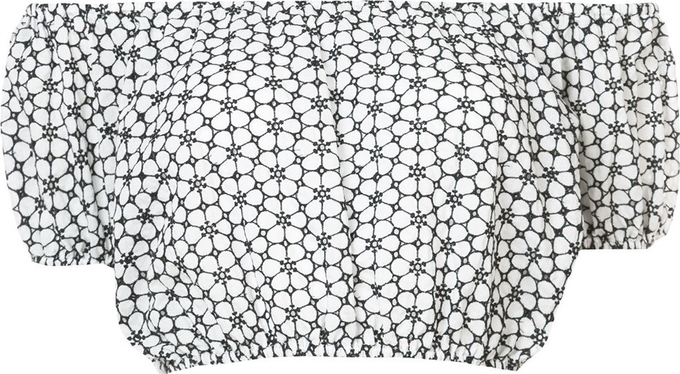 Lisa Marie Fernandez floral print off the shoulder crop top