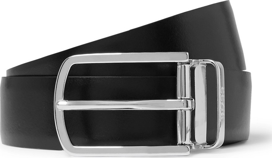 HUGO BOSS 4cm Black and Brown Ofisy Reversible Leather Belt