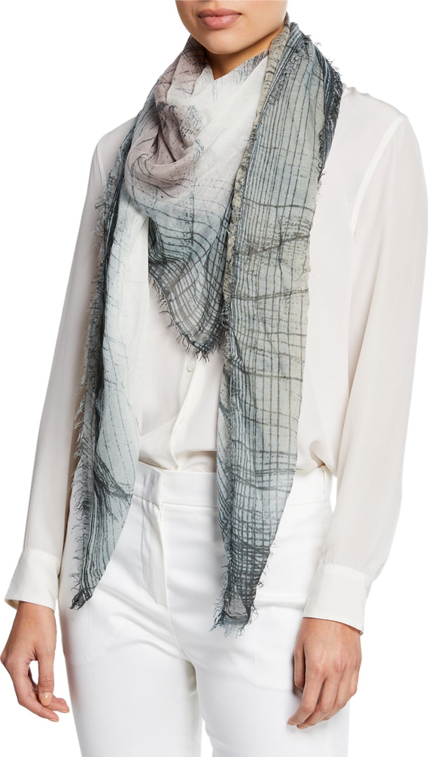 Faliero Sarti Krizia Abstract Fringe Scarf