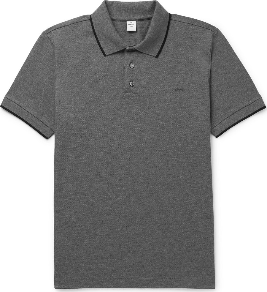 Berluti Slim-Fit Contrast-Tipped Cotton-Piqué Polo Shirt